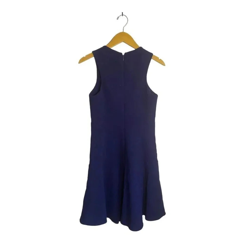 Carven Blue Wool Drop Waist Dress - Picture 2 of 7